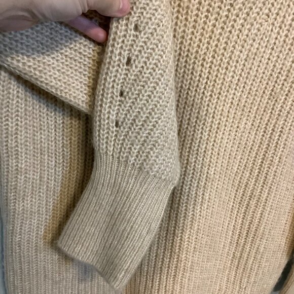 Biltmore Womens Small Oatmeal Ribbed Sweater Pullover Crewneck Retro Cozy Knit - Picture 3 of 7